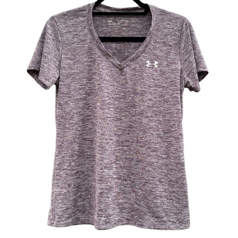 Under Armour Heathered Purple Twisted Tech V-Neck Tee - Picture 2 of 5